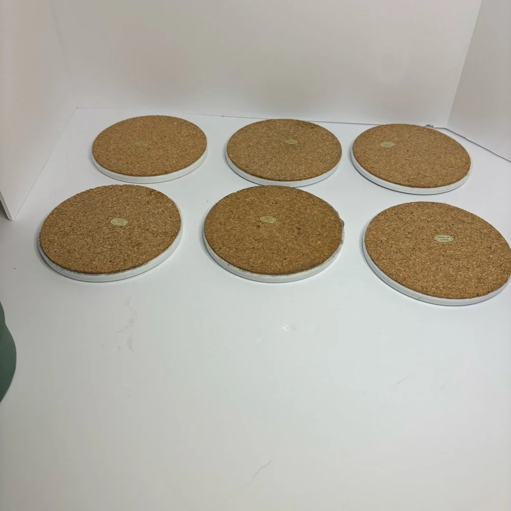 Restoration Hardware Green Billiard Coaster Set